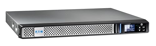 Eaton - Inversor 5P 650 IR G2 - Line Interactive UPS Rack 1U - 5P650IRG2 - Potencia 650VA (4 Tomas IEC C-13 10A, Protector contra sobretensiones, batería) - Pantalla LCD gráfica - Negro