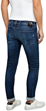 Replay Anbass Slim-Fit Hyperflex Jeans con elástico, Azul (Dark Blue 007), W30 x L30 para Hombre