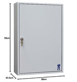Arregui PL300 Armario de Llaves con Ganchos Regulables en Altura | 300 Llaves | Caja de Seguridad de Acero para Llaves | con Llaveros Incluidos | Fácil Instalación en Pared | 55x38x20,5 cm | Gris