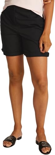 Tommy Hilfiger Pantalones Cortos Chinos para Mujer Mom Fit, Negro (Black), 38