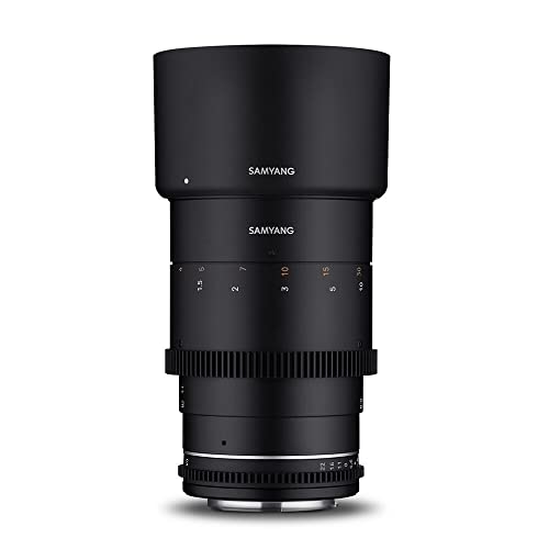 Samyang MF 135 mm T2,2 VDSLR MK2 Canon EF Objetivo de vídeo Cine de Formato Completo Distancia Focal Fija para Canon EF EF-S Cámara, Enfoque Manual, para EOS 5D Mark IV, 6D Mark II, 90D, 77D, Negro