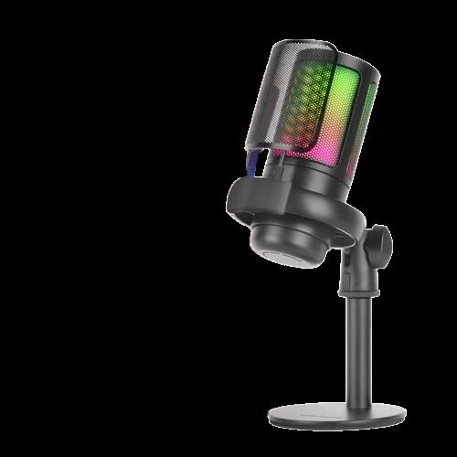 Watio Wave Micrófono - micrófono MMIC-SE en Color Negro, con iluminación ARGB, Ideal para Streaming y grabaciones, diseño ergonómico y Sonido nítido.*