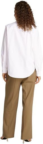 Tommy Hilfiger Camisa Mujer Oxford Relaxed Fit, Blanco (TH Optic White), 42