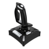 KROM K-FLIGHT -Joystick set, Juego palancas simulador vuelo, Palanca acelerador/dirección, modo interno vibración, Grip sintético mejor agarre, 2 ejes, 2 POV, 16 botones, PC, PS4, Xbox One, Negro
