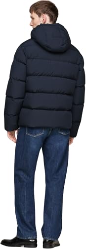 Tommy Hilfiger Cazadora Acolchada Hombre Down Hooded Puffer Jacket con Capucha, Azul (Desert Sky), S