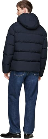Tommy Hilfiger Cazadora Acolchada Hombre Down Hooded Puffer Jacket con Capucha, Azul (Desert Sky), S