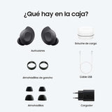 Samsung Galaxy Buds FE + Cargador - Auriculares Inalámbricos, Cancelación de Ruido Activa, Ajuste Cómodo, 3 Micrófonos, Control Táctil, Bajos Graves, Gris (Versión Española)