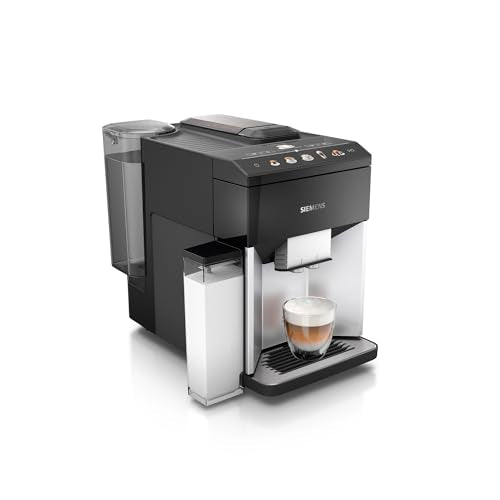 SIEMENS - Cafetera superautomática, EQ500, limpieza autoMilk, Display TFT Touch&Slide, función oneTouch doubleCup, plateado/negro, TQ513R01