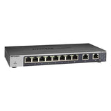 Netgear GS110MX-100UKS - Switch de red Smart Plus no gestionable (8 puertos Gigabit y 2 puertos 10G/MultiGigabit con montaje en pared o bastidor, sin ventilador) [modelo UK]
