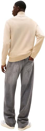 Tommy Jeans Chaqueta con Cremallera Hombre Light con Cuello Alto, Beige (Silt), L