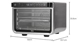 Ninja Foodi Horno multifunción 10 en 1, Mini horno portátil para encimeras y superficies de trabajo, 10 funciones de cocción, Freír con aire, Asar, Parrilla, Hornear y más, en plata y negro, DT200EU