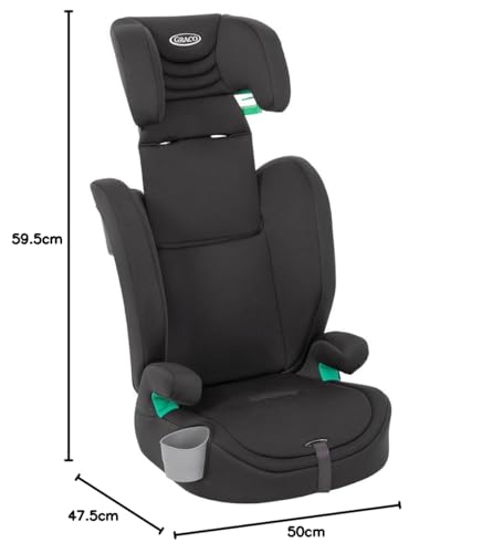 Graco Eldura R129 Arnés Booster (76-145 cm - 15 Meses a Aprox. 12 años). Modo de arnés de 15 Meses a Aprox. 4 años (76-105 cm), Modo Highback de Aprox. 3,5 a 12 años (105-145 cm), Medianoche