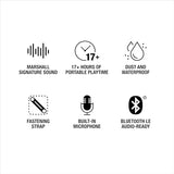 Marshall Willen II Altavoces inalámbricos Bluetooth 17 Horas de reproducción IP67 Carga rápida a Prueba de Agua - Negro y latón