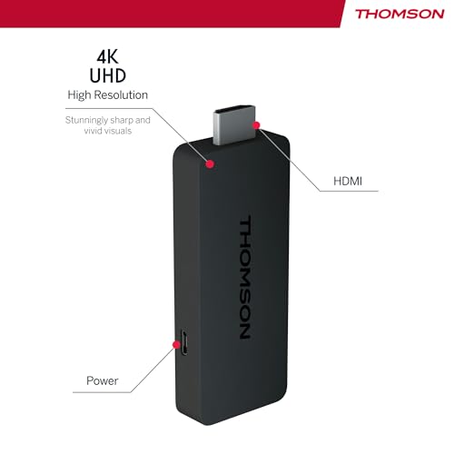 Thomson Streaming Stick 140, 4K UHD, Google TV, Google Voice Control,WiFi, Googlecast Built-in
