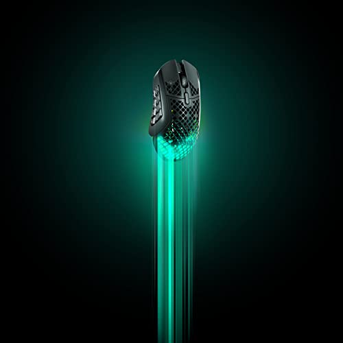 SteelSeries Aerox 9 Wireless - Ratón gaming RGB - Ultraligero resiste al agua - 18 botones - Bluetooth/2,4 GHz - Sensor TrueMove Air 18K DPI