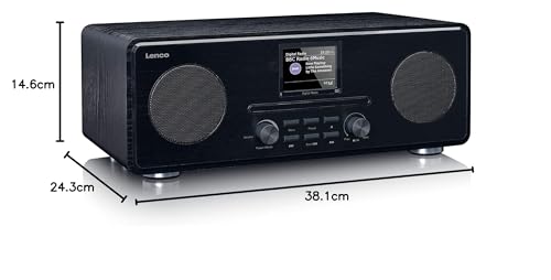 Lenco 810076 dar-061 Dab+ CD Radio - Bluetooth 5.0 - Receptor Dab+ y FM PLL - Pantalla LCD - 2 Horas de activación - 2 x 10 w rms - Ecualizador - Entrada Auxiliar - 3,5 mm - Negro