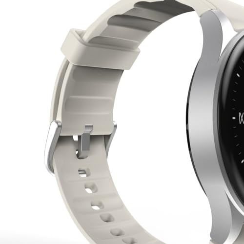 HAMA | Smartwatch 8900 (Reloj Inteligente, con GPS, Pantalla Tactil Amoled, Reloj Deportivo, Permite Hacer Llamadas en Manos Libres) Color Plata y Beige.