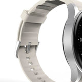 HAMA | Smartwatch 8900 (Reloj Inteligente, con GPS, Pantalla Tactil Amoled, Reloj Deportivo, Permite Hacer Llamadas en Manos Libres) Color Plata y Beige.