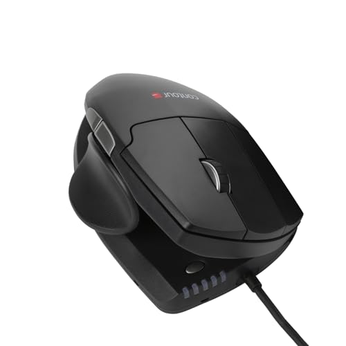 Contour Unimouse | Ratón de Juego ergonómico | Ratón con Cable | Ratón Vertical para Zurdos | Ángulo de 35 a 70 Grados | 6 Botones + Desplazamiento | para Windows y Mac Negro