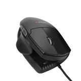 Contour Unimouse | Ratón de Juego ergonómico | Ratón con Cable | Ratón Vertical para Zurdos | Ángulo de 35 a 70 Grados | 6 Botones + Desplazamiento | para Windows y Mac Negro