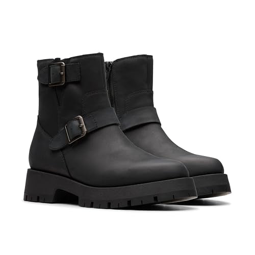 Clarks Ledwick Haley, Botas de Moda Mujer, Lea aceitosa Negra, 36 EU