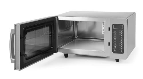 HENDI Microondas, 1000W, 10 programas predeterminados, máx. diámetro de los platos: 320mm, potencia entrada 1550W, 25L, 230V, 511x432x(H)311mm, cámara 327x346x(H)200mm, acero inoxidable