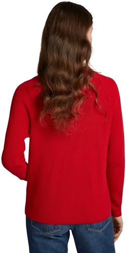 Tommy Hilfiger Jersey Mujer Cardi Fine Cuello de Pico, Rojo (Primary Red), S