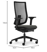 Sedus, Se:do Pro Light 2 - Silla de Oficina ergonómica con Membrana de Malla, Color Antracita, Altura Regulable