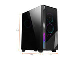 AORUS C500 Glass - Carcasa Negra para Juegos de PC de Torre Media, Vidrio Templado, USB Tipo C, 4 Ventiladores ARBG incluidos (GB-AC500G ST)