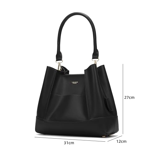 Carlheim, Gotland Genuine Leather collection, Velvet Genuine Leather Handbag (Black)
