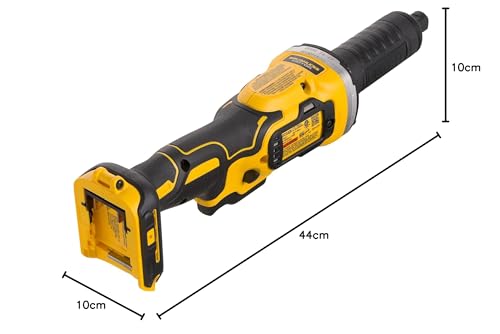 DEWALT DCG426N-XJ, Amoladora recta, Motor sin escobillas XR 18V, Luz LED, 3 velocidades (0, 5000/17500/25000 rpm), Discos de 38mm, M15, Sin cargador/batería
