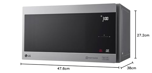 LG Microondas MS2595CIS con tecnología Smart Inverter 25 litros de capacidad, 1000 W, programas automáticos, niveles de potencia ajustables y función EasyClean, color plateado