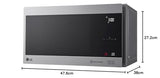 LG Microondas MS2595CIS con tecnología Smart Inverter 25 litros de capacidad, 1000 W, programas automáticos, niveles de potencia ajustables y función EasyClean, color plateado
