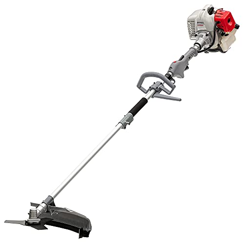 IKRA 73046710 Herramienta multifunción a Gasolina IBKH 33, 4en1: cortabordes, desbrozadora, Cortasetos telescópico y podadora de Altura, 900 W, Gris, Rojo y Negro