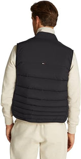 Tommy Hilfiger Chaleco Hombre Mix Quilt impermeable, Negro (Black), XXL