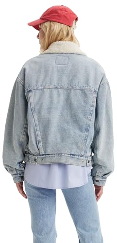 Levi's 90S Sherpa Trucker, Chaqueta de jean Mujer, Morning Sunlight,