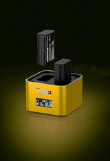 Hähnel - ProCube3 - para Nikon - Cargador dúo DSLR - Carga más rápida - Entrada USB Tipo C