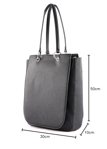 Tommy Hilfiger Mujer Bolso Tote TH Emblem Work Tote con Cremallera, Negro (Black), Talla Única