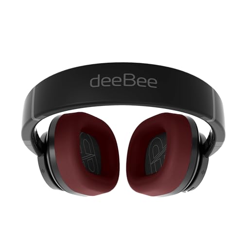 DeeBee dB-Pulse-BLB Auriculares Bluetooth Circumaurales, Cancelación de Ruido Activa, 40 Horas de Batería, Negro, con Almohadilla Intercambiable