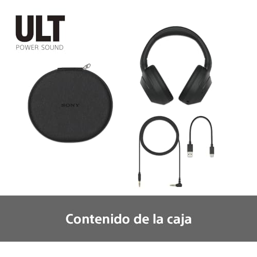 Sony ULT Wear, Auriculares inalámbricos Bluetooth con ULT Power Sound, Ultimate Deep Bass, Noise Cancelling, Calidad de Llamada nítida, hasta 30 Horas de autonomía de la batería, iOS y Android, Negro