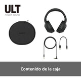 Sony ULT Wear, Auriculares inalámbricos Bluetooth con ULT Power Sound, Ultimate Deep Bass, Noise Cancelling, Calidad de Llamada nítida, hasta 30 Horas de autonomía de la batería, iOS y Android, Negro