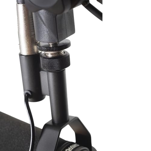 Gator Frameworks Soporte de micrófono Deluxe para podcasts y grabaciones, con cable XLR integrado (GFWBCBM3000)