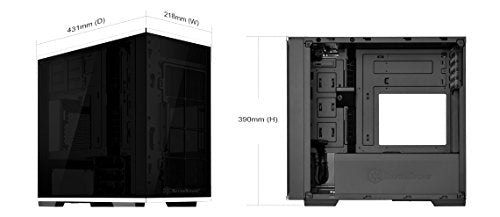 Silverstone SST-LD01B Lucid Serie Mini Tower Micro ATX - Caja para Ordenador (3 Paneles Laterales de Cristal Templado)