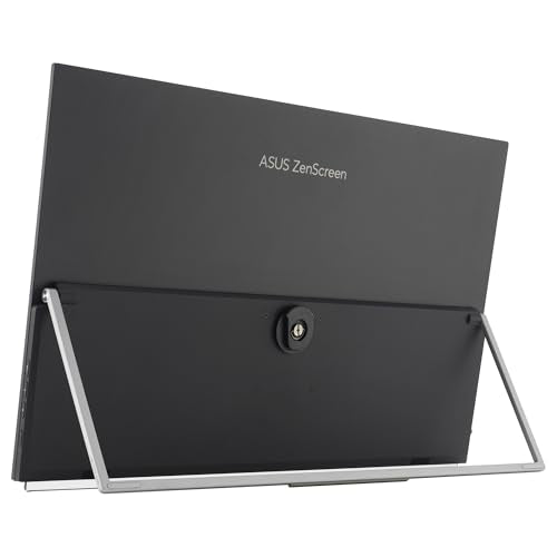 ASUS ZenScreen MB27ACF Monitor portátil de 27 Pulgadas QHD, 2560 x 1440, IPS, 100Hz, USB-C PD 70 W, Altavoces, asa de Soporte, Pinza en C, Gancho de partición, subwoofer, Audio de 2.1 Canales