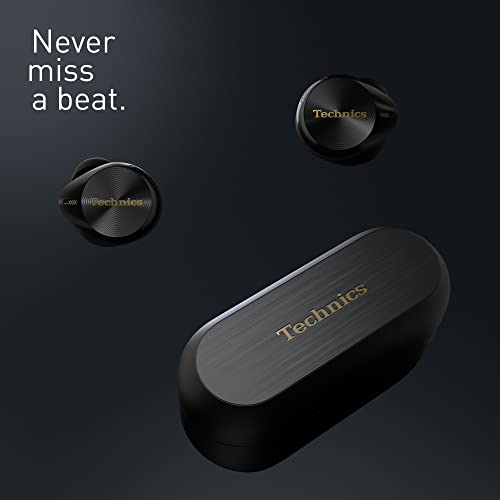Technics EAH-AZ80E-K Auriculares Inalámbricos con Cancelación De Ruido, Bluetooth Multipunto 3 Dispositivos, Cómodos Intraurales, Carga Inalambrica, Negro
