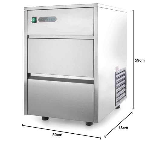 LACOR 69320-Máquina de Hacer Hielo Pro, 4 kg, Acero Inoxidable, Plateado