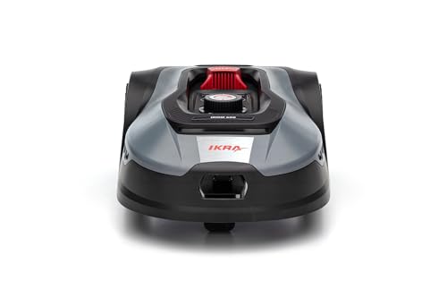 IKRA Robot cortacésped iROM 600 para céspedes de hasta 600 m², WiFi o Bluetooth, Control por App, multizona, Incl. estación de Carga & Sensor de Lluvia, 6 Cuchillas de Repuesto