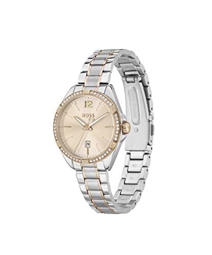 BOSS Reloj Analógico de Cuarzo para Mujer Colección Felina con Correa de Acero Inoxidable Bicolor - 1502622