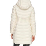 DKNY Cremallera Frontal Plegable Tampón, Blanco, XS para Mujer