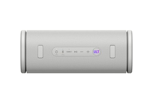 Sony ULT Field 5, Altavoz portátil Bluetooth Potente, 25 H de batería, 2 Modos ULT Power Sound, Resistente al Agua y al Polvo, 360 Luces, Correa Extraible para el Hombro, Compacto, Blanco Marfil